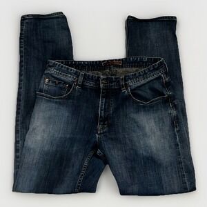 Robert Graham Mens Jeans 30 x 31 Dark Wash Regular Fit Stretch Logo 5 Pocket